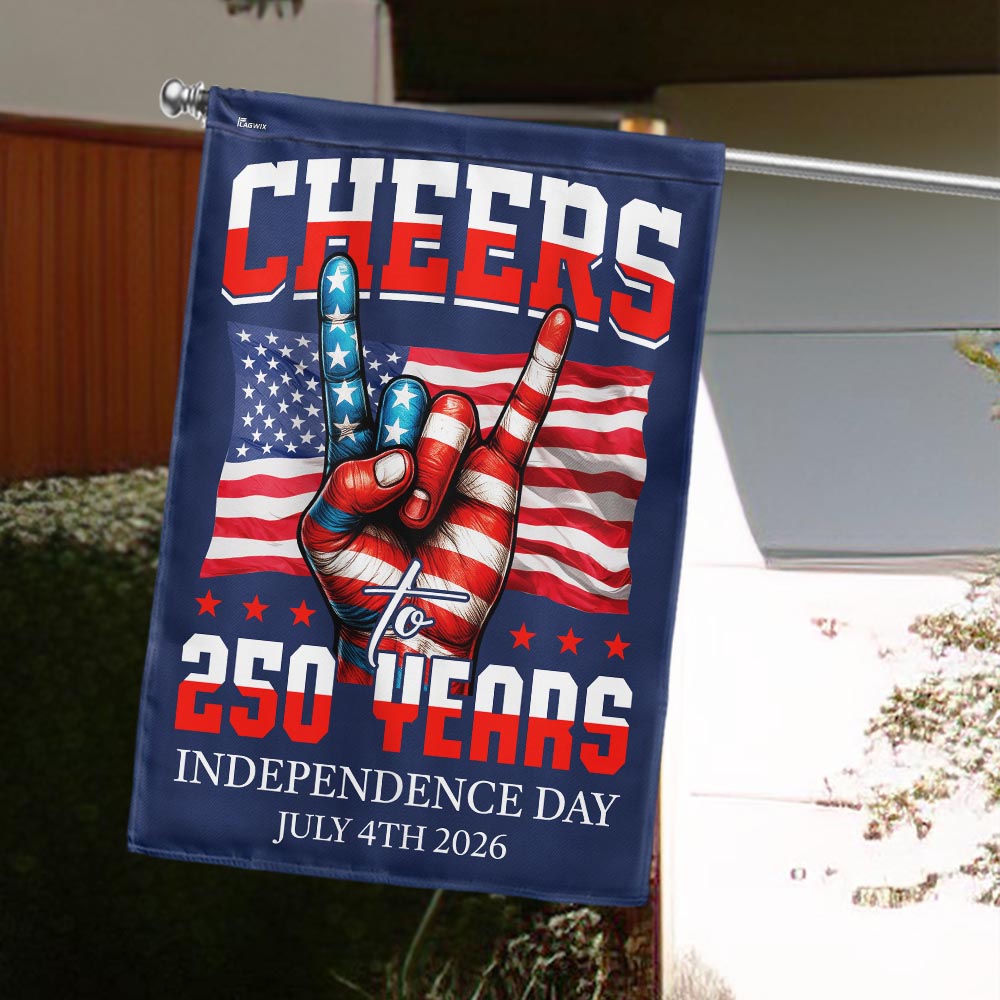Flagwix American Flag - Cheers To America 250th Anniversary Canvas Flag