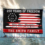 America 250th Anniversary 1776 2026 Custom Flag, Personalized We The People Patriotic Grommet Flag