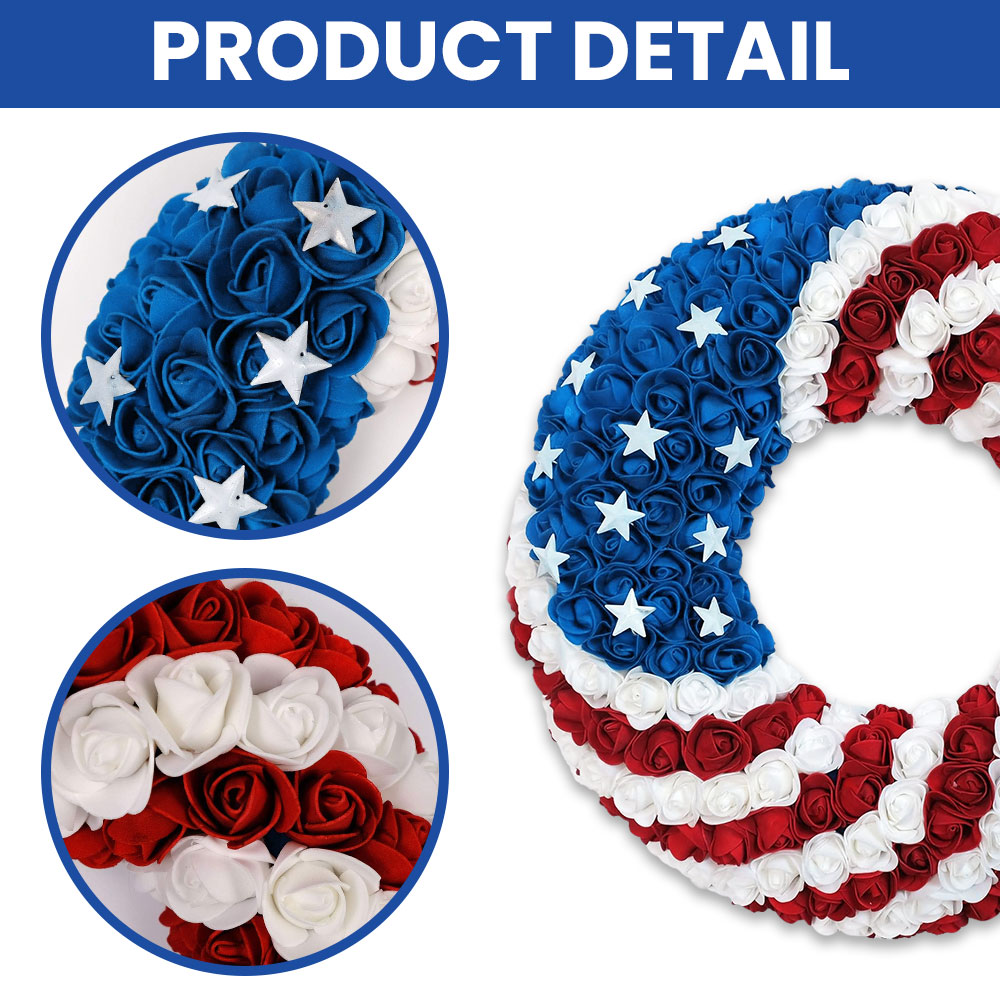 Patriotic Front Door Wreath for 250 Years of America Decoration