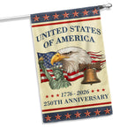 Vintage Americana Patriotic United States 250th Anniversary Flag