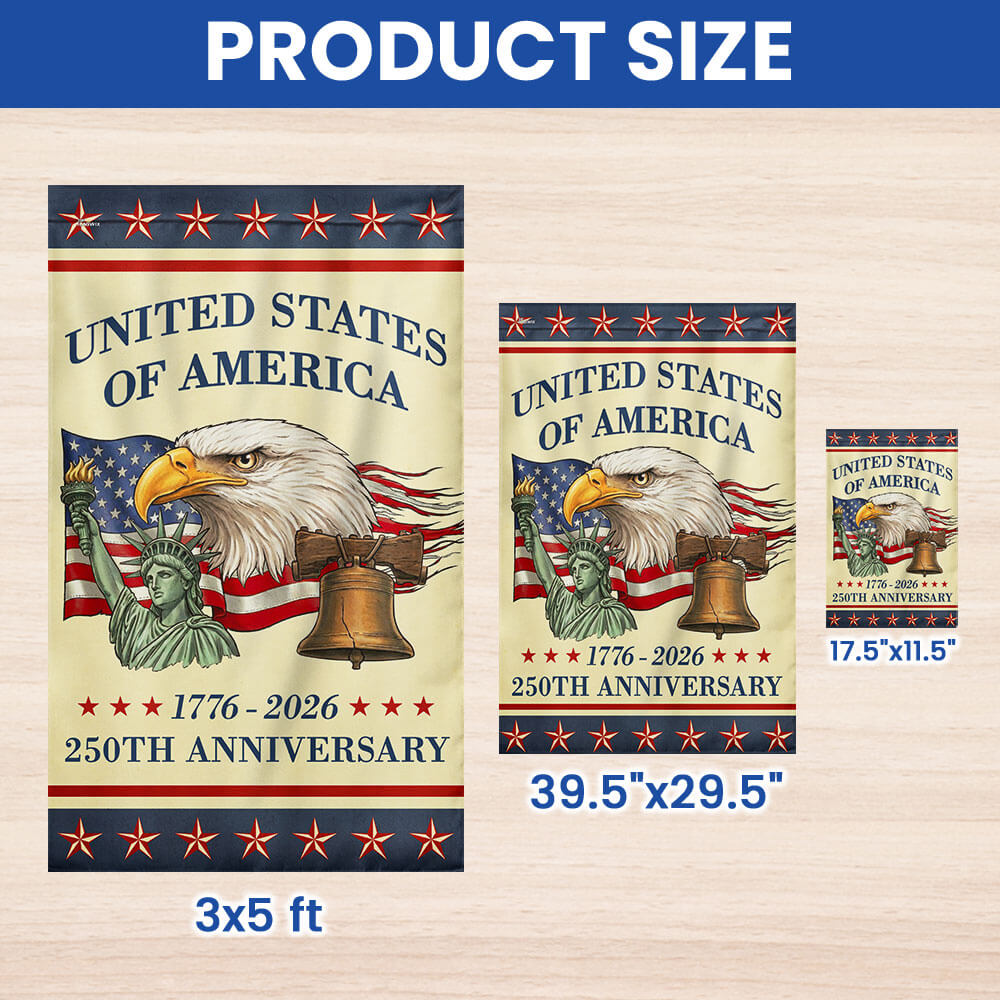 Vintage Americana Patriotic United States 250th Anniversary Flag