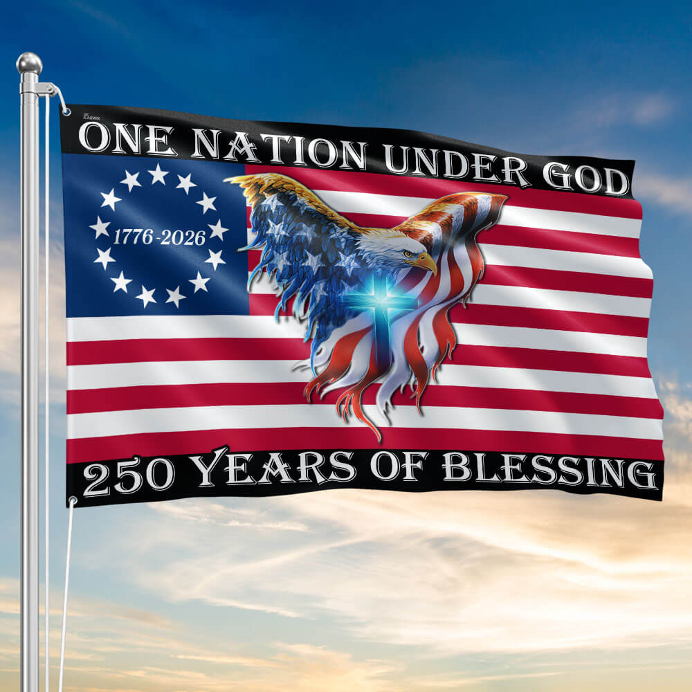 One Nation Under God, 250 Years Of Blessing 250 American Grommet Flag