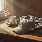 Patriotic 250th Anniversary Washed Cap with Embroidered American Flag