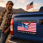 1776-2026 One Nation Under God Magnet, 250 Years Of Blessing American Flag Eagle Cross Die Cut, Christian Patriotic Truck Magnet