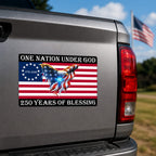 1776-2026 One Nation Under God Magnet, 250 Years Of Blessing American Flag Eagle Cross Die Cut, Christian Patriotic Truck Magnet