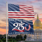 250th Anniversary 1776 2026 American Flag, God Bless America Christ Grommet Flag