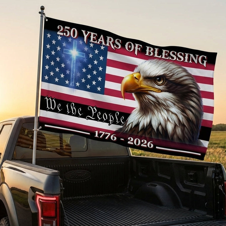 250 Years of Blessing America We The People Eagle Cross Grommet Flag