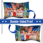 American Grommet Flag - 250th Anniversary Patriotic Canvas Flag with Eagle & Statue of Liberty for 4th of July