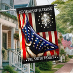 Personalized 250 Years of Blessing Flag, 1776 2026 Christian Home Decor