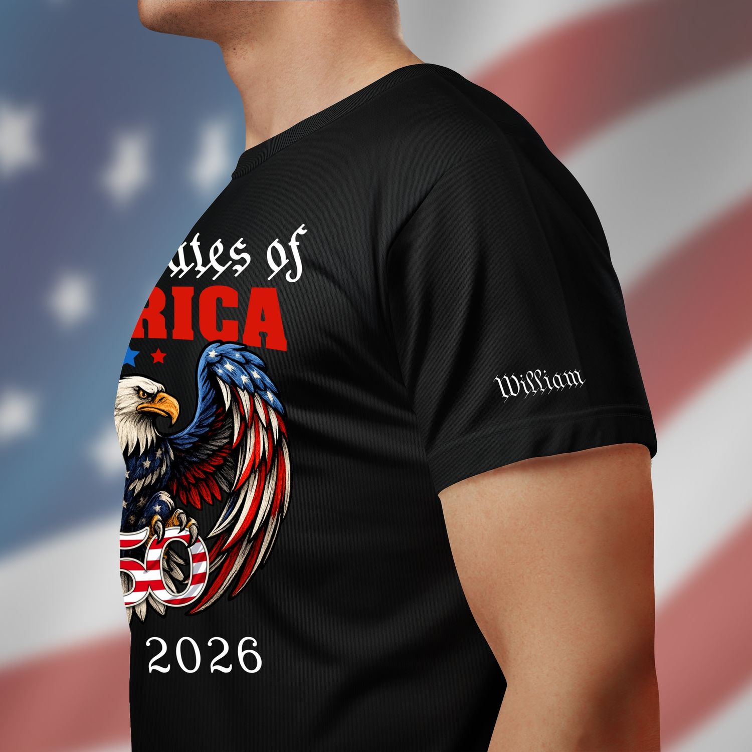 250 Years of America Personalized T-Shirt – Patriotic Bald Eagle Shirt