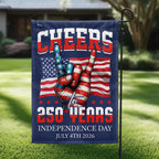 Flagwix American Flag - Cheers To America 250th Anniversary Canvas Flag