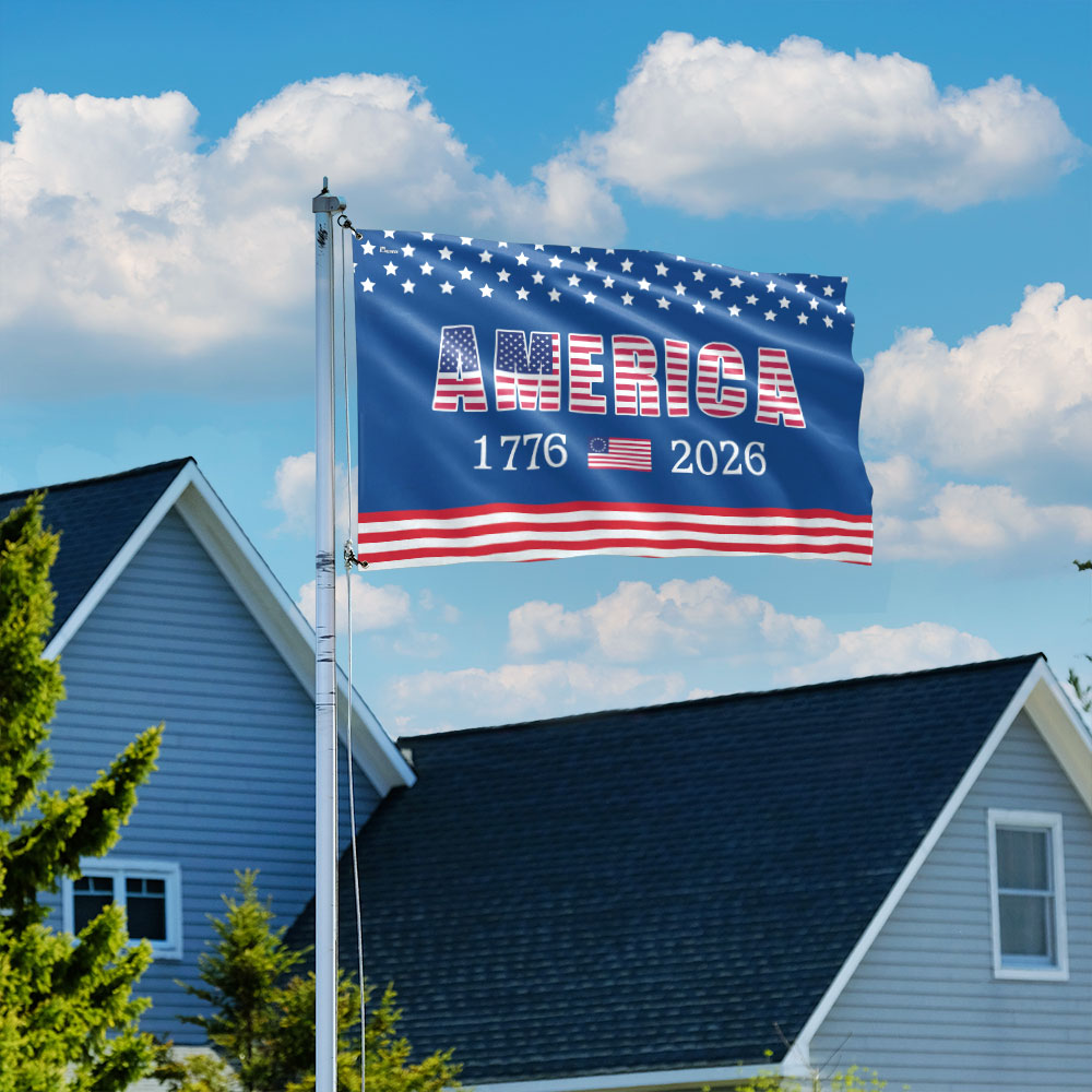 250th Anniversary Grommet Flag - 4th of July 2026 Decorative Flag