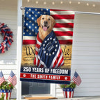 Dog American Flag, Personalized 250 Years of Freedom Golden Retriever Flag