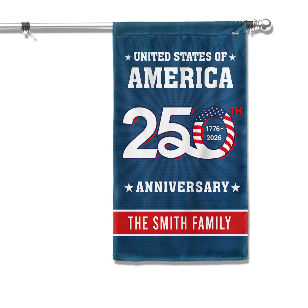 Personalized 250th Anniversary United States of America Decorative Flag