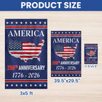 Flagwix American Flag - 250th Anniversary Semiquincentennial America Map Flag