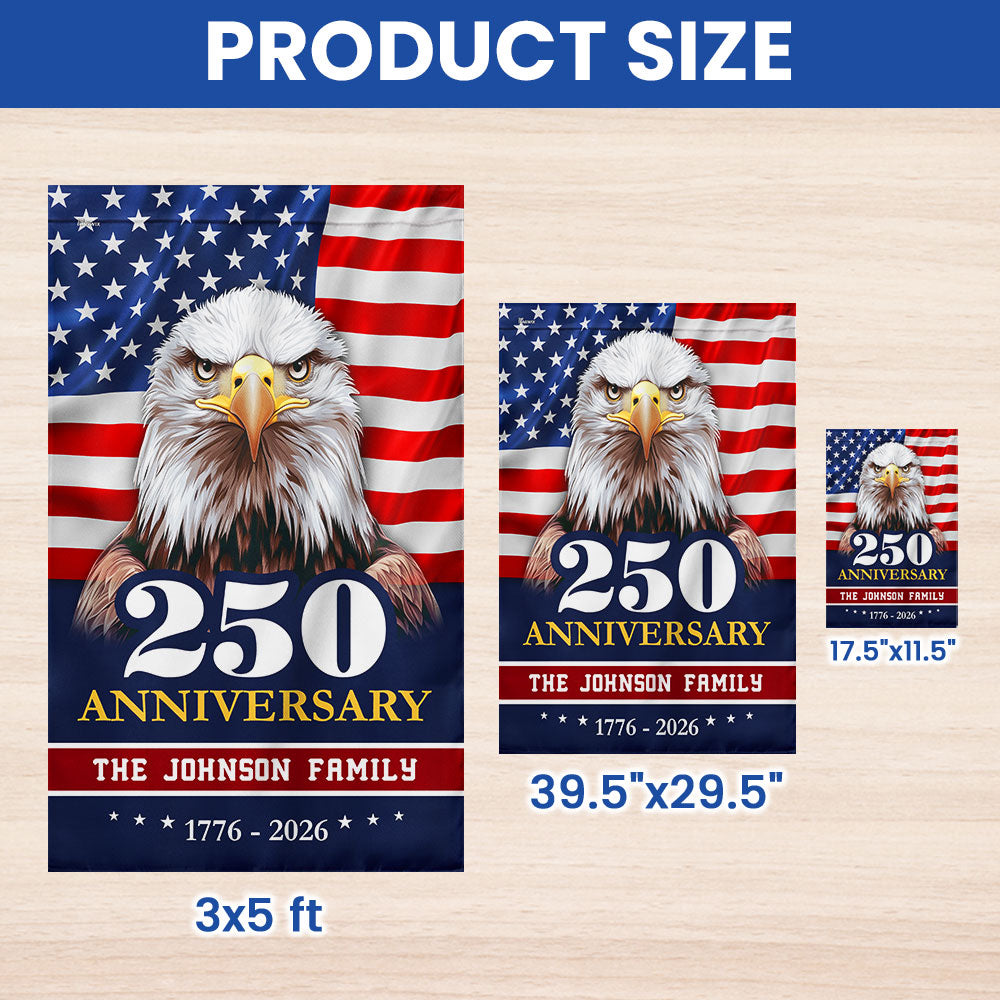 Personalized 250 Anniversary 1776 2026 USA, Patriotic Eagle Custom Name 