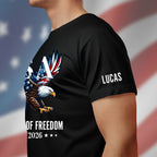 USA 250 Years of Freedom Personalized T-Shirt | Bald Eagle Patriotic Tee