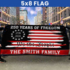 America 250th Anniversary 1776 2026 Custom Flag, Personalized We The People Patriotic Grommet Flag