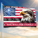 Patriotic Custom Name Flag, Personalized 250 Years of Blessings 1776 2026 American Grommet Flag