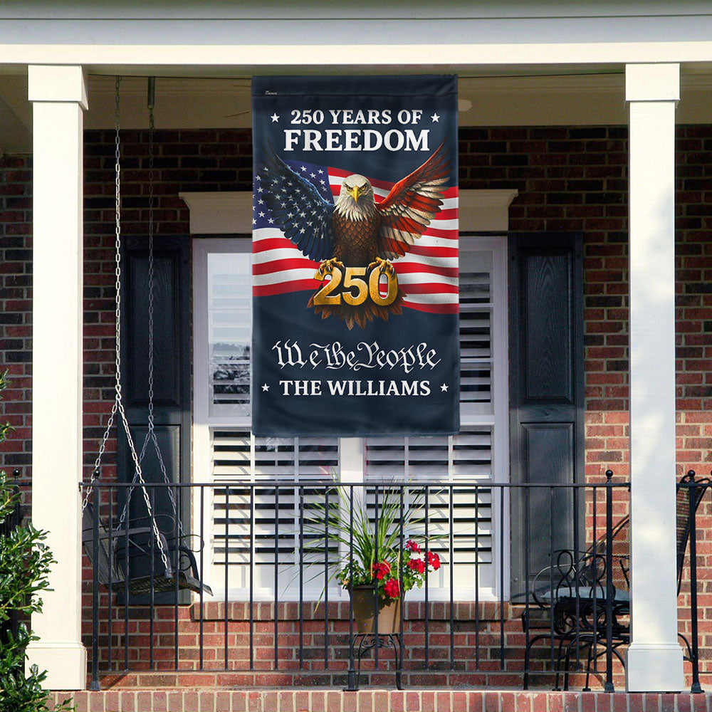Custom American Flag, Personalized 250 Years of Freedom Home Decor US Flag