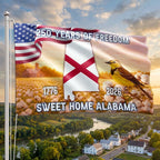 America 250th Alabama State Grommet Flag, Sweet Home Alabama 1776 2026 Decor