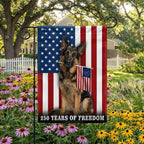Dog American Flag, 250 Years of Freedom German Shepherd US Flag
