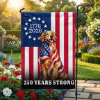 Dog American Flag, 250 Years Strong Golden Retriever US Flag