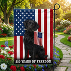 Dog American Flag, 250 Years of Freedom Black Labrador Retriever US Flag