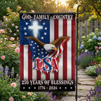 250 Years of Blessing 1776 2026 Flag, USA Patriotic Christian Flag Decor