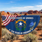 Nevada State Flag, 250 Years of Freedom Nevada State Fan Flag