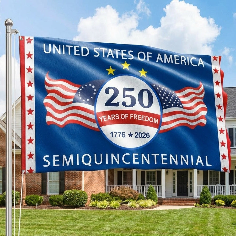 250 Years of Freedom Semiquincentennial Flag, United States of America 1776 2026 Grommet Flag