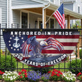 America Navy Fan Flag, 250 Years of Freedom Anchored in Pride Patriotic Flag Decor
