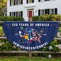 250th Anniversary Semiquincentennial 50 States of America Fan Flag
