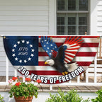 Betsy Ross Flag, 250 Years of Freedom Patriotic Eagle Fan Flag