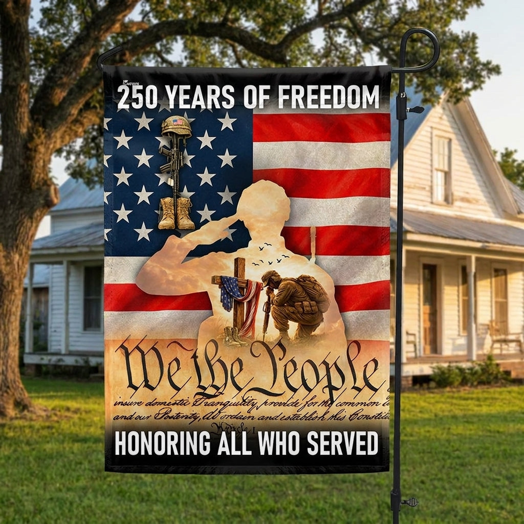 Memorial Day Flag, 250 Years of Freedom Honoring All Who Served US Flag