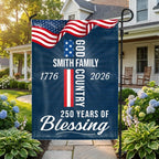 Custom American Patriotic Flag, Personalized 250 Years of Blessing God 1776 2026 Flag Decor