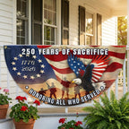 Memorial Day Flag, 250 Years of Sacrifice Patriotic Eagle Vintage Fan Flag