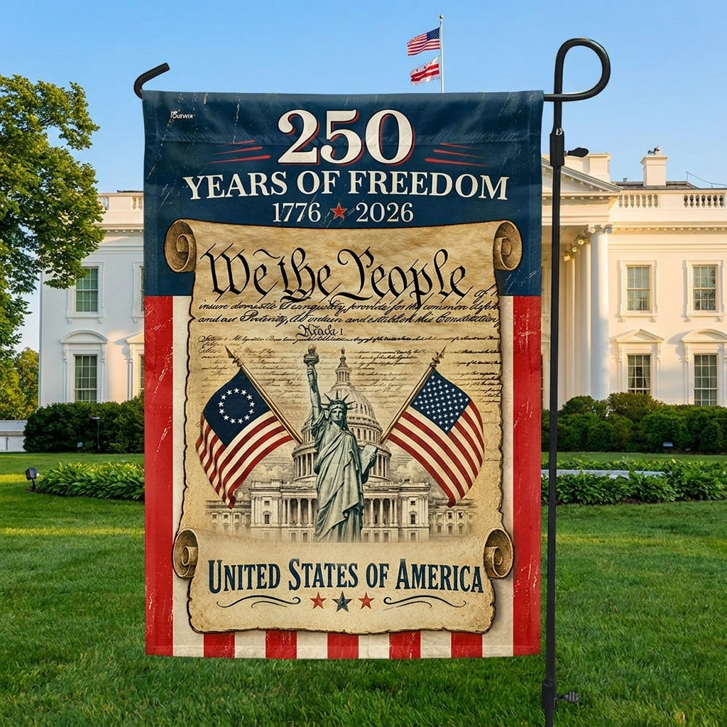 250 Years of Freedom We The People Garden Flag, America 1776 2026 Anniversary Flag Decor