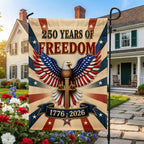 250 Years Christian American Garden Flag, Patriotic Eagle Cross 1776 2026 Flag Decor