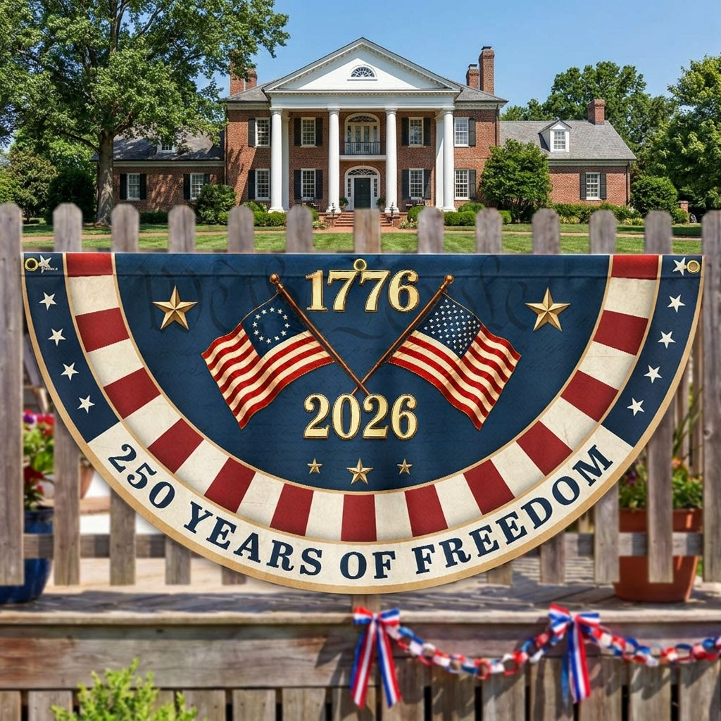 250 Years of Freedom Betsy Ross American Fan Flag for Patriotic Decor