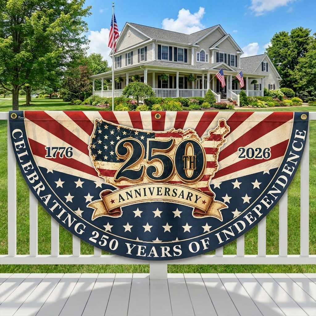 Celebrating 250 Years of Independence American Maps Retro Fan Flag