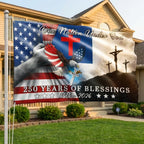 Patriotic Christian Grommet Flag, One Nation Under God Flag for 250 Years Semiquincentennial