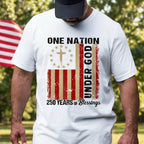 One Nation Under God Christian T-shirt, 250 Years of Blessing 1776 2026 Patriotic Tee