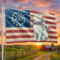 Flagwix Patriotic Cat Grommet Flag - 250th Anniversary Paw Prints Betsy Ross Flag Decor