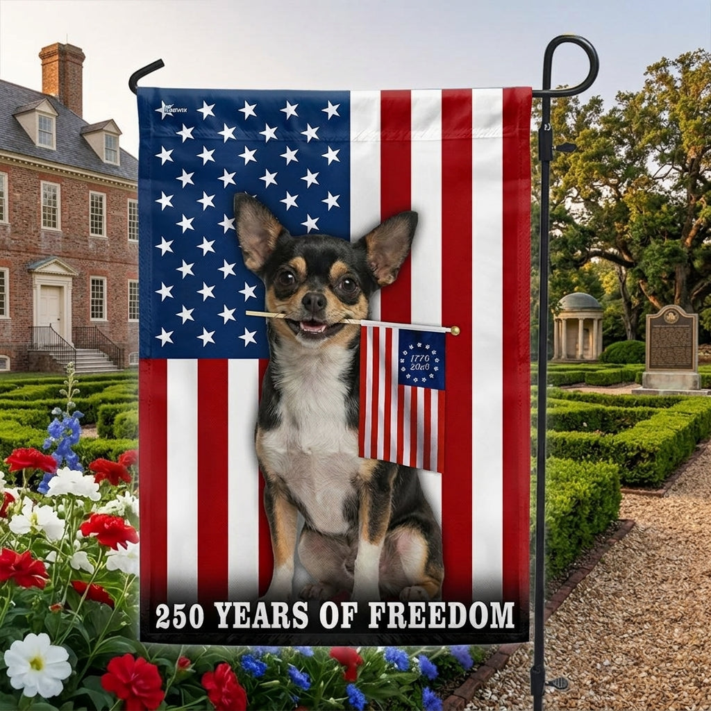 Dog American Flag, 250 Years of Freedom Chihuahua US Flag