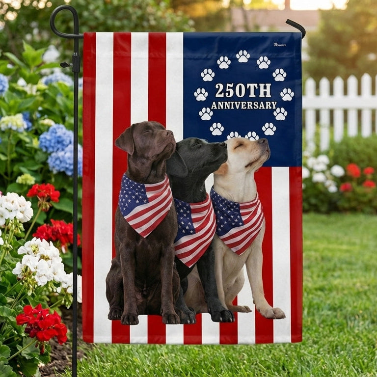 Dog American Flag, 250th Anniversary Labrador Retriever US Flag