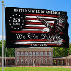 250 Years of America Decor, 1776 2026 We The People Patriotic Grommet Flag