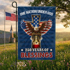 Christian Patriotic Flag, 250 Years of Blessings One Nation Under God Decor