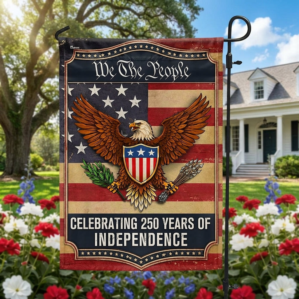 250th Anniversary Flag, Patriotic Eagle Shield We The People US Flag