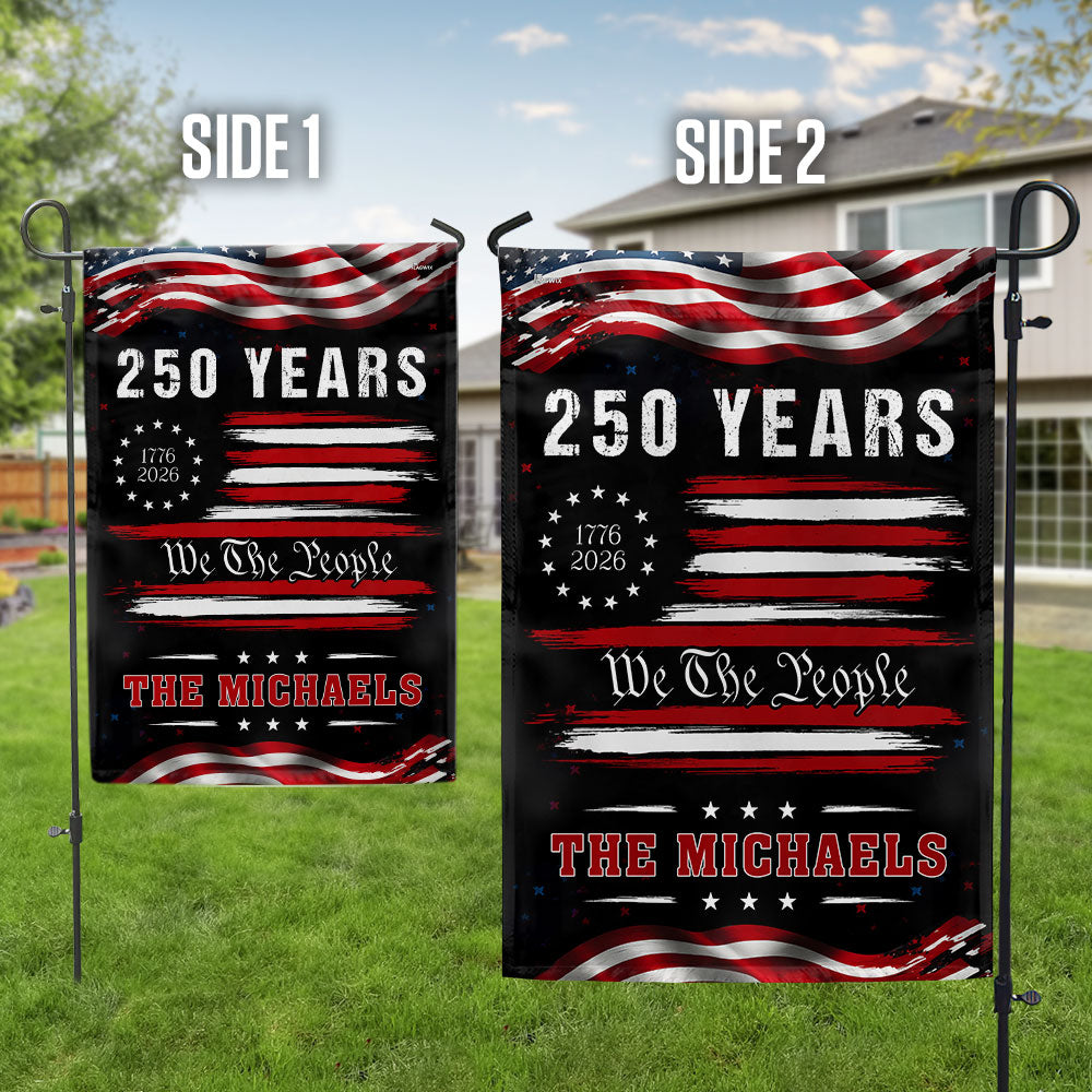 Personalized 250 Years of Freedom Semiquincentennial Decor, 1776 2026 Custom American Patriotic Flag